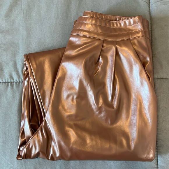 Princess Polly Pants - Princess Polly Love Club Faux Leather Pants Brown Size 2